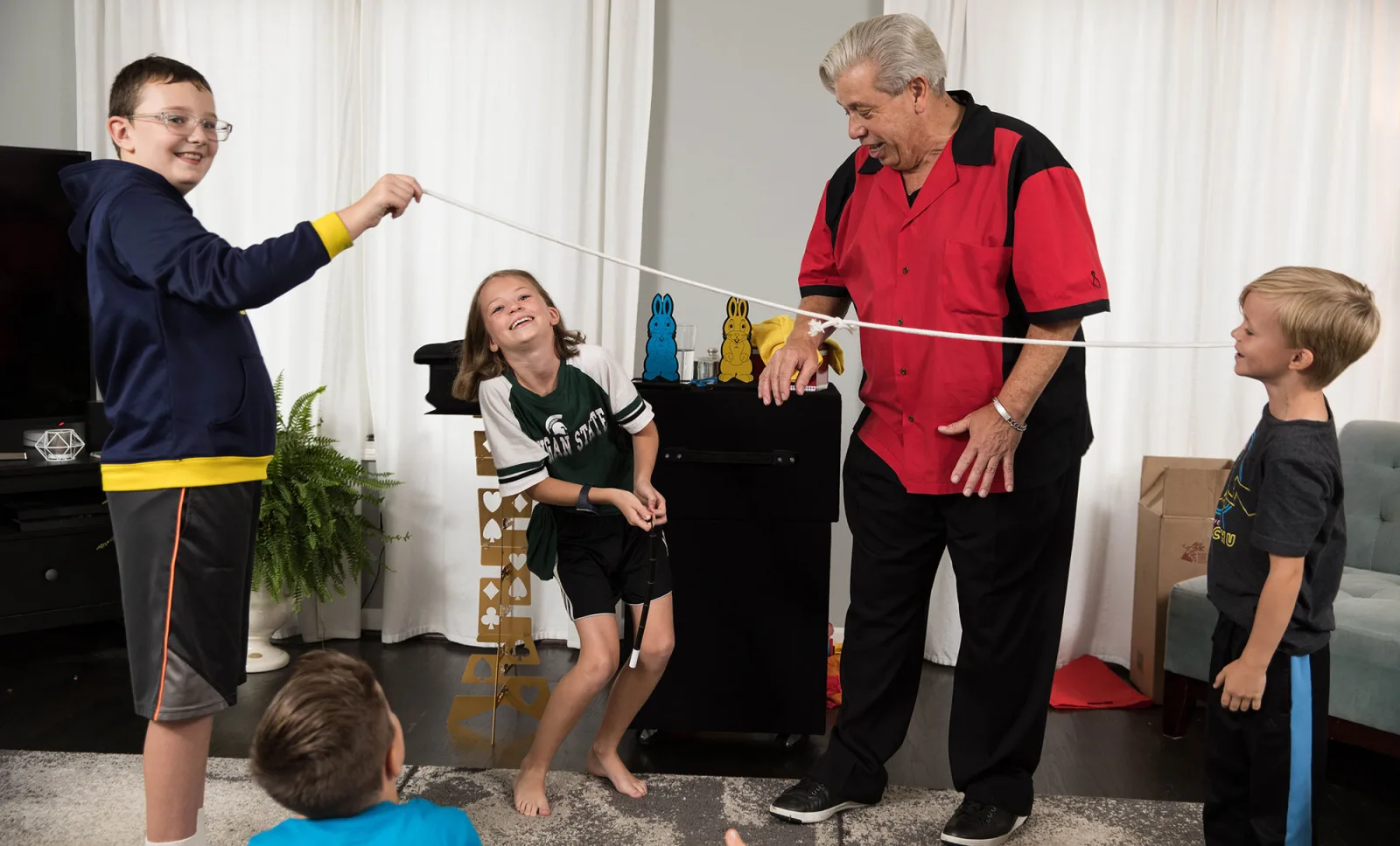 Magic Guy performing for a Michigan crowd