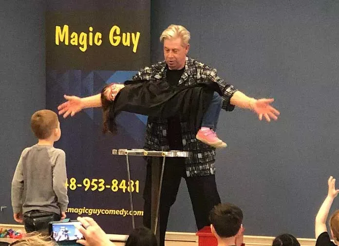 Magic Guy performing for a Michigan crowd